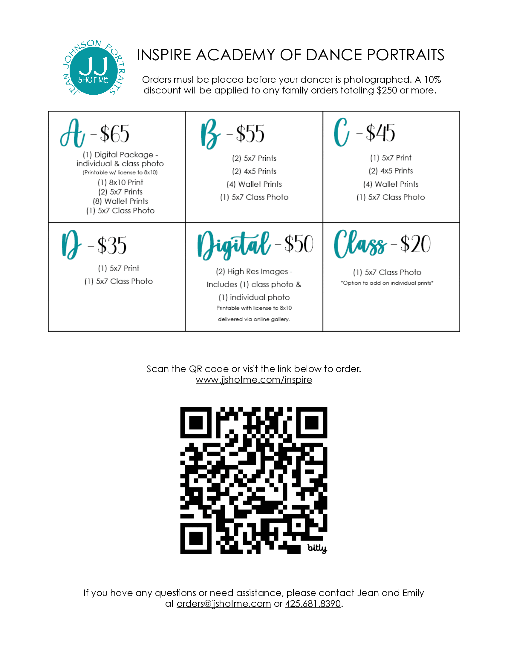 Photo Order Form Preview
